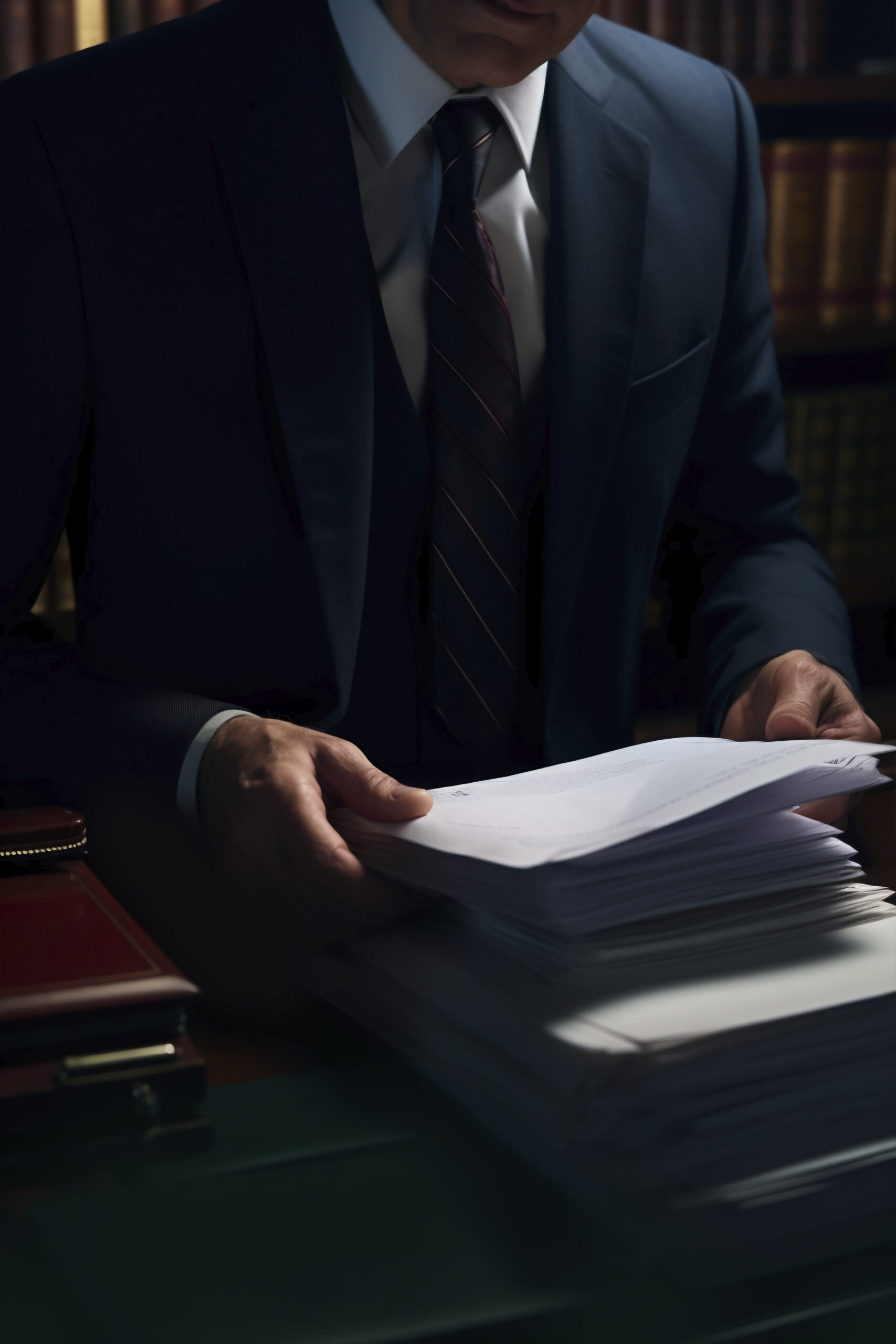 Un avocat travaille sur un dossier